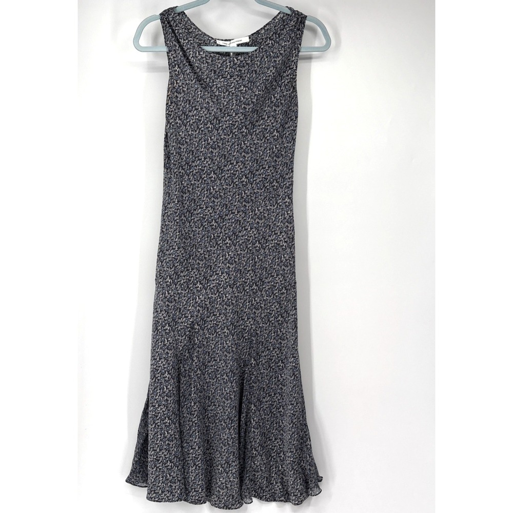 Diane Von Furstenberg Black and White Knit Flared Hem Dress